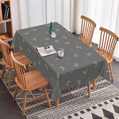 Aperturee - Aperturee Gold Butterfly Grey Morden Rectangle Tablecloth