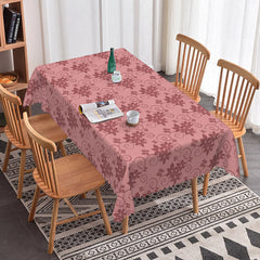 Aperturee - Aperturee Dusty Pink Floral Pattern Rectangle Tablecloth