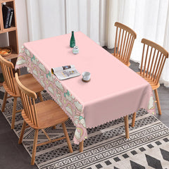 Aperturee - Aperturee Magical Pink Cute Unicorn Themed Cartoon Tablecloth