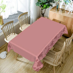 Aperturee - Aperturee Deep Purple Flower Lace Edging Elegant Tablecloth