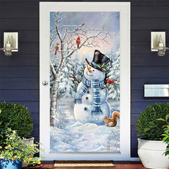 Aperturee - Winter Tree Snowman Squirrel Christmas Door Cover