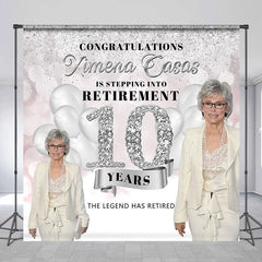 Aperturee - 10 Years Retirement Personalized Photo Backdrop