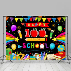 Aperturee - 100th Day Apple Pen Black Back To School Backdrop