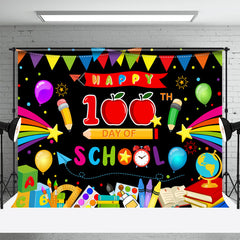 Aperturee - 100th Day Apple Pen Black Back To School Backdrop