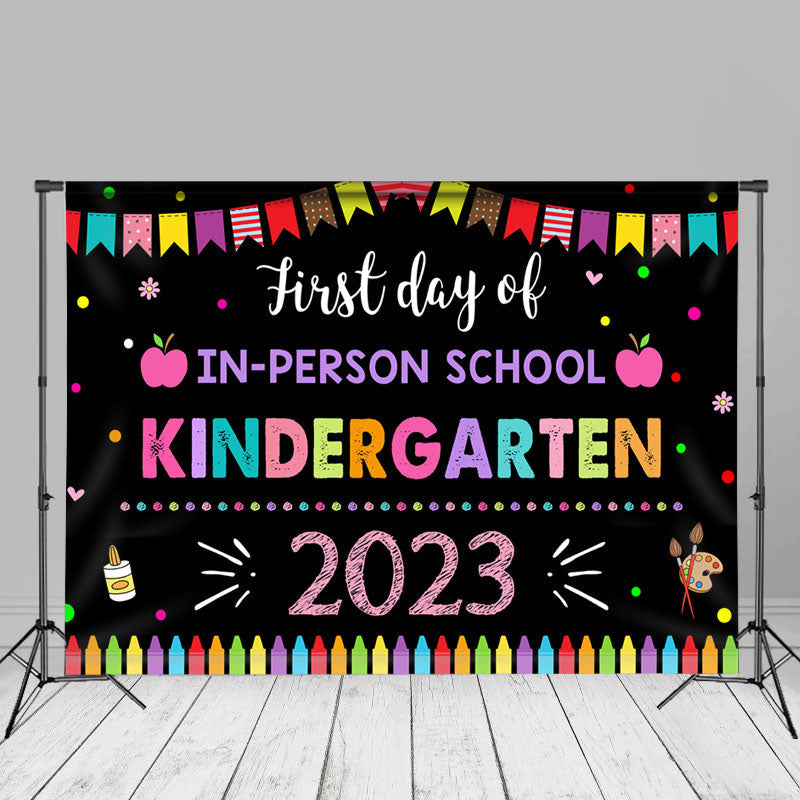 Aperturee - 2023 First Day Kindergarten Back To School Backdrop