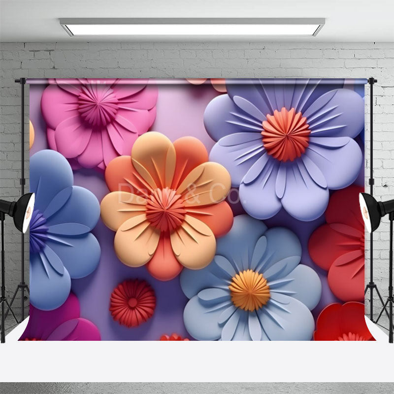 Aperturee - 3D Colorful Daisy Wall Fine Art Photography Backdrop