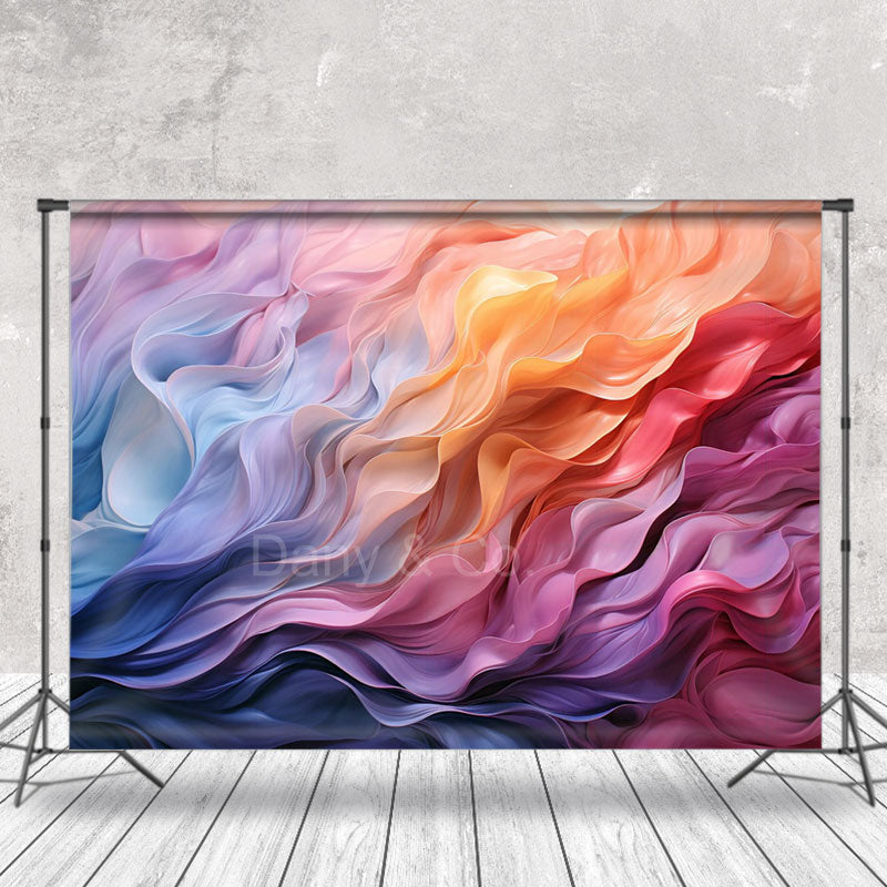 Aperturee - 3D Colorful Wave Oil Painting Fine Art Photo Backdrop