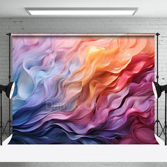 Aperturee - 3D Colorful Wave Oil Painting Fine Art Photo Backdrop