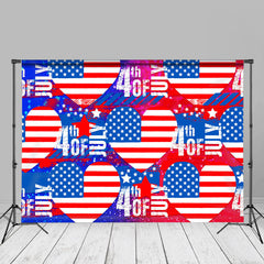 Aperturee - 4th July Usa Flag Hearts Independence Day Backdrop