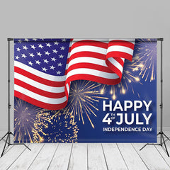 Aperturee - 4th Of July Sparks USA Flag Independence Day Backdrop