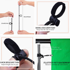 Aperturee - 8 Pack | 8¡¯¡¯ Backdrop Clips Holder With Elastic Band For Photo