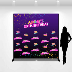 Aperturee - 90S House Party Custom Name 30th Purple Birthday Backdrop