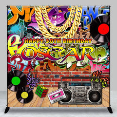 Aperturee - 90s Retro Graffiti Custom Birthday Backdrop