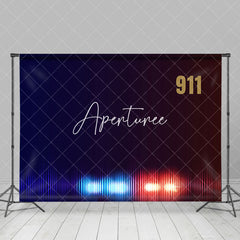 Aperturee - 911 Emergency Calls Dark Blue Red Flash Backdrop