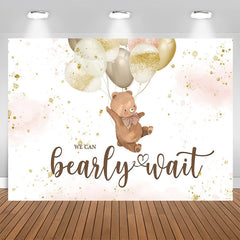 Aperturee - A Cute Teddy Bear with Balloons Baby Shower Backdrop