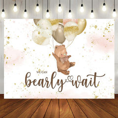 Aperturee - A Cute Teddy Bear with Balloons Baby Shower Backdrop