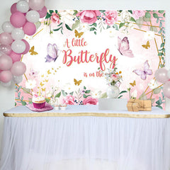 Aperturee - A Little Butterfly On The Way Baby Shower Backdrop