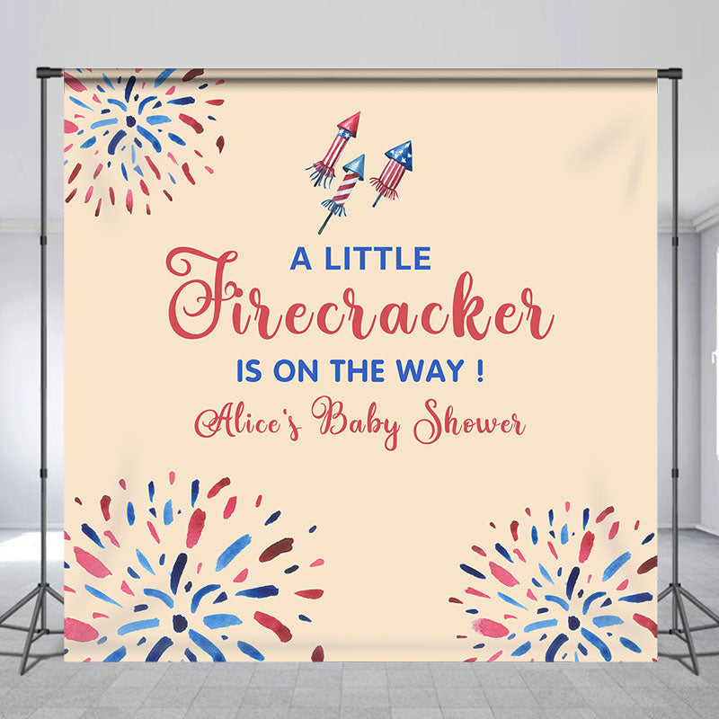 Aperturee - A Little Firecracker Custom Baby Shower Backdrop