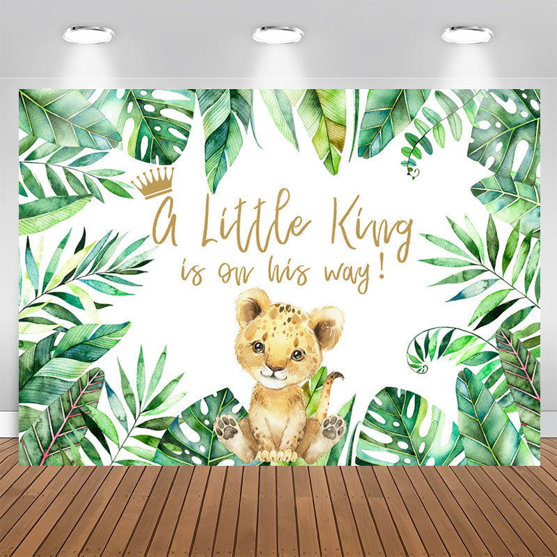 Aperturee - A Little King Is On His Way Safari Baby Shower Backdrop