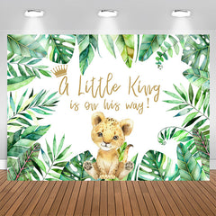 Aperturee - A Little King Is On His Way Safari Baby Shower Backdrop