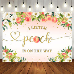 Aperturee - A Little Peach Is On The Way Pink Baby Shower Backdrop