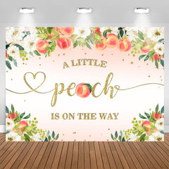 Aperturee - A Little Peach Is On The Way Pink Baby Shower Backdrop