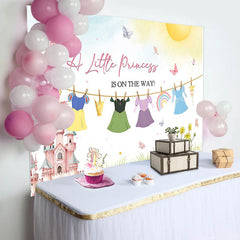 Aperturee - A Little Princess Castle Floral Baby Shower Backdrop