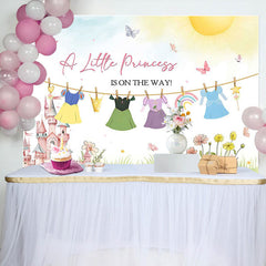 Aperturee - A Little Princess Castle Floral Baby Shower Backdrop