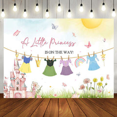 Aperturee - A Little Princess Castle Floral Baby Shower Backdrop