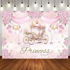 Aperturee - A Little Princess Pink Floral Baby Shower Backdrop