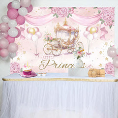 Aperturee - A Little Princess Pink Floral Baby Shower Backdrop