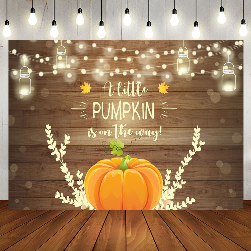 Aperturee - A Little Pumpkin Is on The Way Baby Shower Backdrop