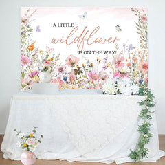 Aperturee - A Little Wildflower Butterfly Baby Shower Backdrop