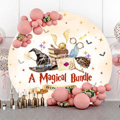 Aperturee - A Magical Bundle Bats Round Baby Shower Backdrop