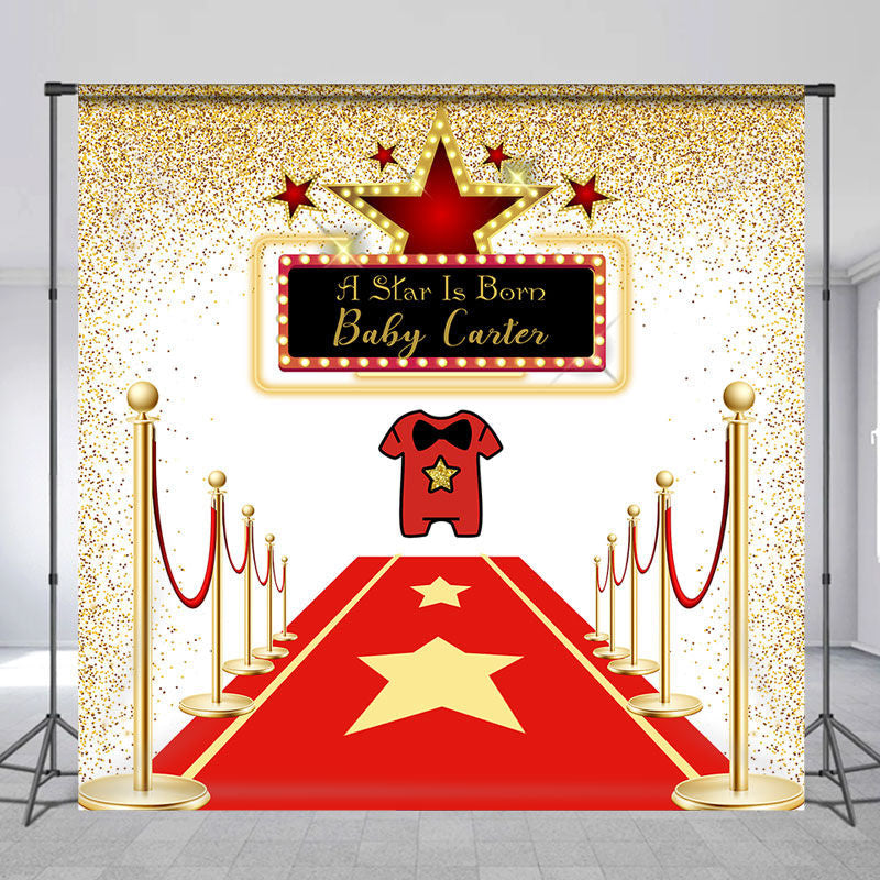 Aperturee - A Star Is Born Red Carpet Custom Baby Shower Backdrop