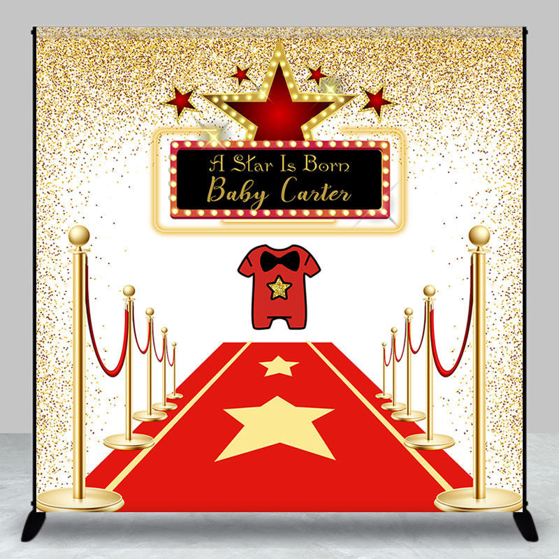 Aperturee - A Star Is Born Red Carpet Custom Baby Shower Backdrop