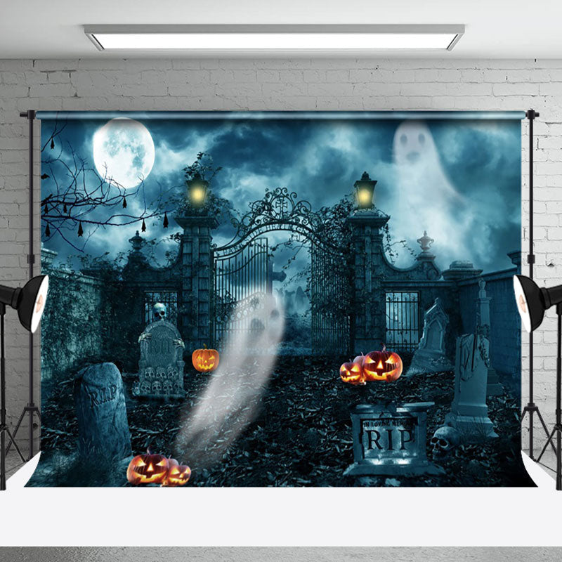 Aperturee - Abandoned Tomb Ghost Manor Hoppy Halloween Night Backdrop