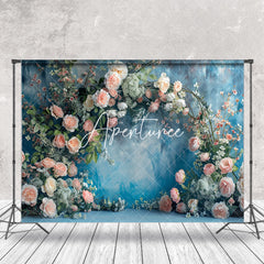 Aperturee - Abstract Blue Wall Spring Floral Wedding Backdrop