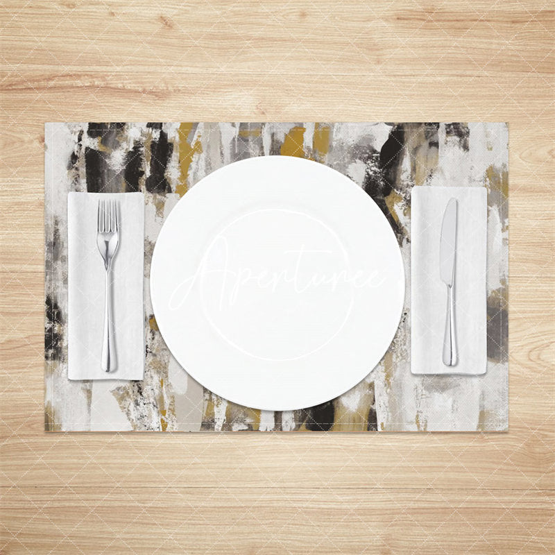 Aperturee - Abstract Camouflage Marble Retro Set Of 4 Placemats