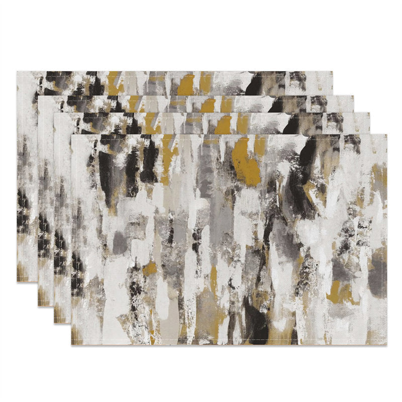 Aperturee - Abstract Camouflage Marble Retro Set Of 4 Placemats