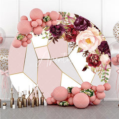 Aperturee Abstract Glitter Art And Floral Themed Round Backdrop