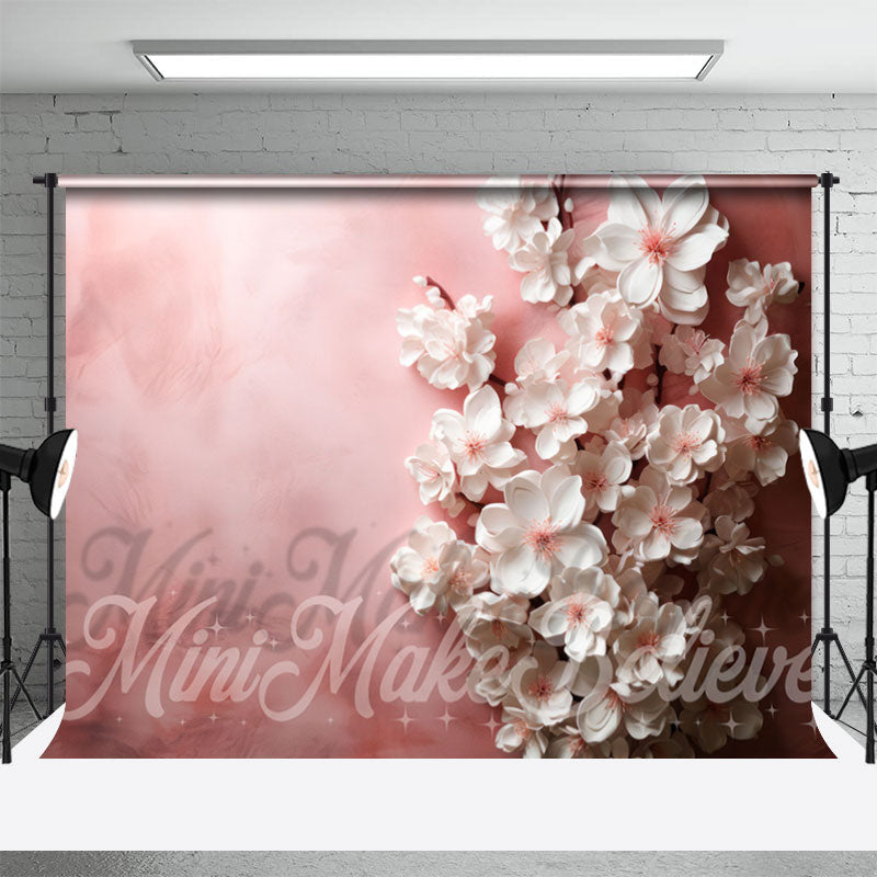 Aperturee - Abstract Painted Wall Pink Blossom Fine Art Backdrop