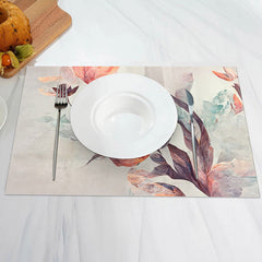 Aperturee - Abstract Plant Leaves Vintage Set Of 4 Placemats