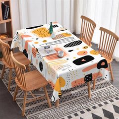 Aperturee - Abstract Prints Rectangle Tablecloth For Dining Room