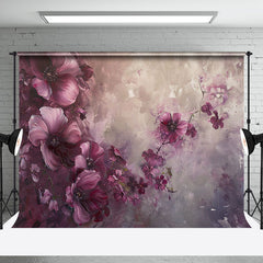 Aperturee - Abstract Purple Oil Painting Floral Fine Art Backdrop