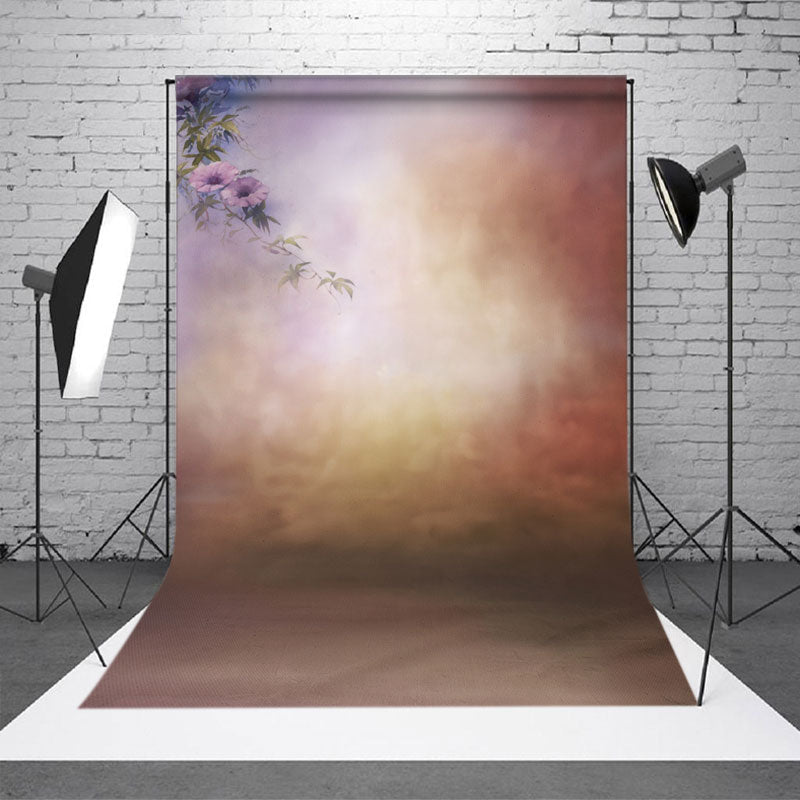 Aperturee - Abstract Purple Petunias Portrait Photo Backdrop