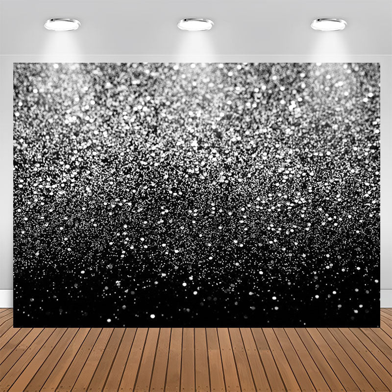 Aperturee - Abstract Silver Bokeh Spots Birthday Party Backdrop