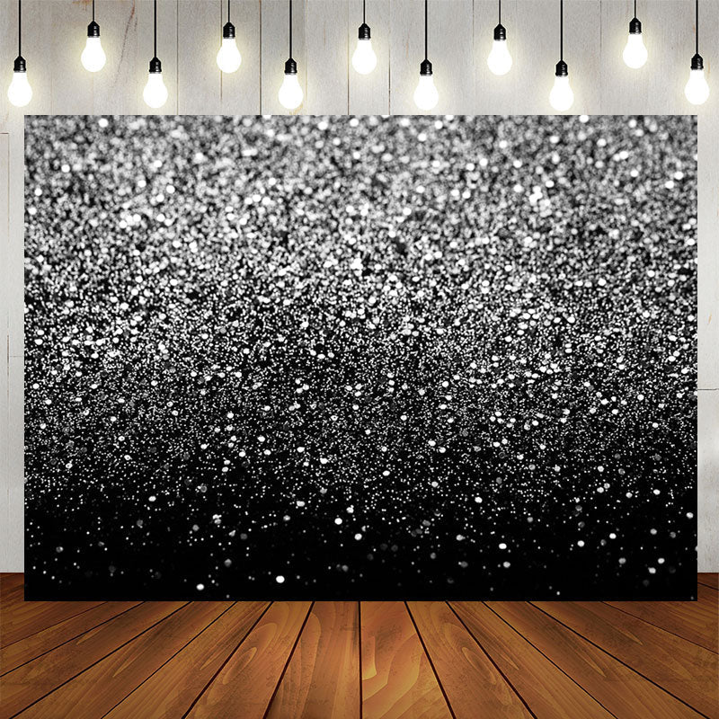 Aperturee - Abstract Silver Bokeh Spots Birthday Party Backdrop