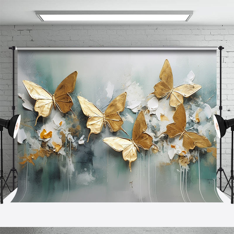 Aperturee - Abstract Wall Gold Butterfly Photography Backdrop