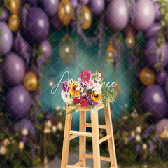 Aperturee - Abstract Wall Purple Balloon Cake Smash Backdrop